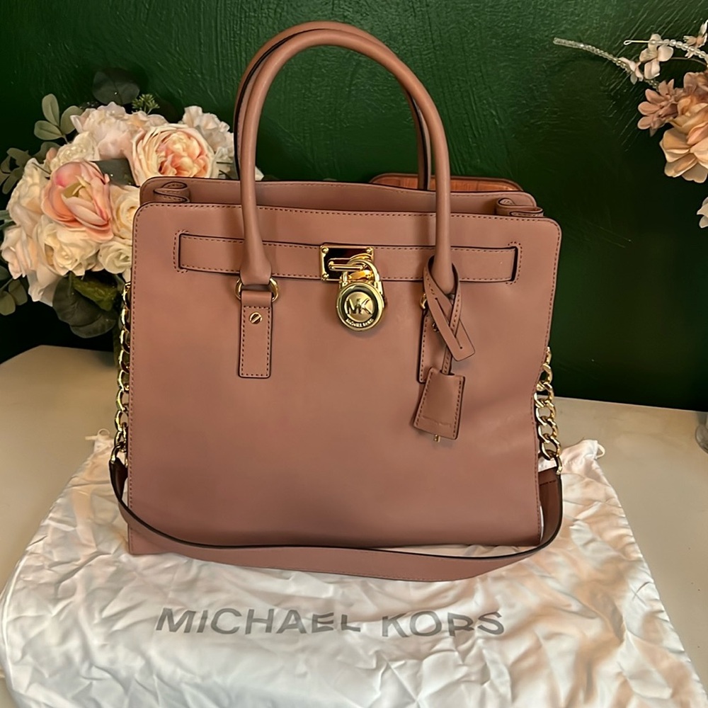Michael Kors large Hamilton tote rare dusty rose color